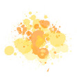 watercolor splash in yellow on white background vector image