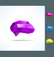 creative brain in low poly geometrical design vector image