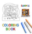 miner coloring page vector image