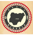 vintage label-sticker cards of nigeria vector image