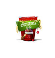 christmas sale red and green vertical discount vector image vector image