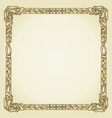 vintage gold floral typographic frame vector image