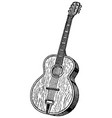 vintage engraving guitar vector image vector image