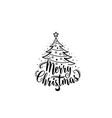 christmas text xmas tree decoration type vector image