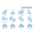 lung disease icons such as pneumonia bronchitis vector image
