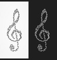 icon of the treble clef from the forms of ornate vector image