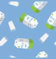 milk brick and a glass seamless pattern back vector image vector image
