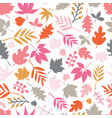 seamless background autumn doodle leaves vector image