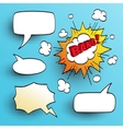 set of speech comic bubbles vector image