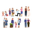 family stages different ages people children vector image