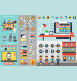 online shopping infographic elements vector image