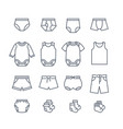 baby cloth underwear panties shorts thin line icon vector image vector image