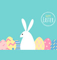 happy easter greeting card with bunny and egg vector image