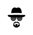 silhouette portrait of a spy-man men icon vector image