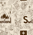 sketch switzerland seamless pattern vector image vector image