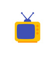 tv with antenna old television icon flat design vector image