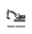 excavator black silhouette icon construction vector image vector image