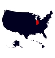 indiana state in the united states map vector image