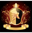 medieval heraldic shield ornate golden ornament vector image