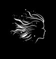 minimalistic logo template white icon of woman vector image vector image