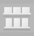 book on shelf mockup bookshelfs for library vector image vector image