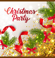 christmas party lettering with confetti vector image