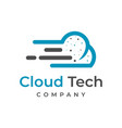 cloud tech logo design template vector image vector image