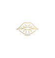 sensual plump female lips silhouette linear vector image