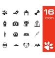 black pet icons set vector image vector image