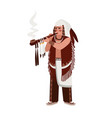 american indian man wearing traditional clothes vector image