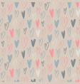 seamless pattern with hand drawn hearts vector image vector image