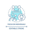 focus on individuals turquoise concept icon vector image vector image