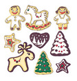 gingerbread cookies for christmas little people vector image