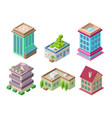 isometric 3d buildings and city houses vector image