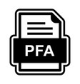 pfa file document icon vector image