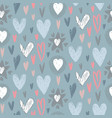seamless pattern with hand drawn hearts vector image vector image