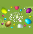 happy easter background with realistic colorful 3d vector image