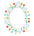 spring frame with field flowers isolated on white vector image