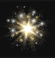 star burst with sparkles golden and silver light vector image vector image
