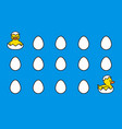 yellow ducks chicks hatching from eggs vector image