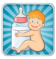 baby with a bottle vector image vector image