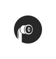private detective logo round shape in negative vector image