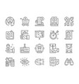 set business strategy line icons hourglass vector image
