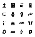 black funeral icons set vector image