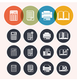 collection circle series icons calculator notepad vector image