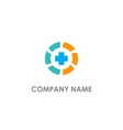 cross medic sign round logo vector image