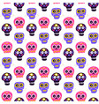 skull dia de los muertos seamless pattern vector image vector image