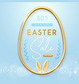 easter typography big sale poster with gold egg vector image