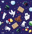 seamless pattern with symbols of magicians vector image