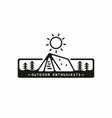 camping tent in rectangle shape line art vector image